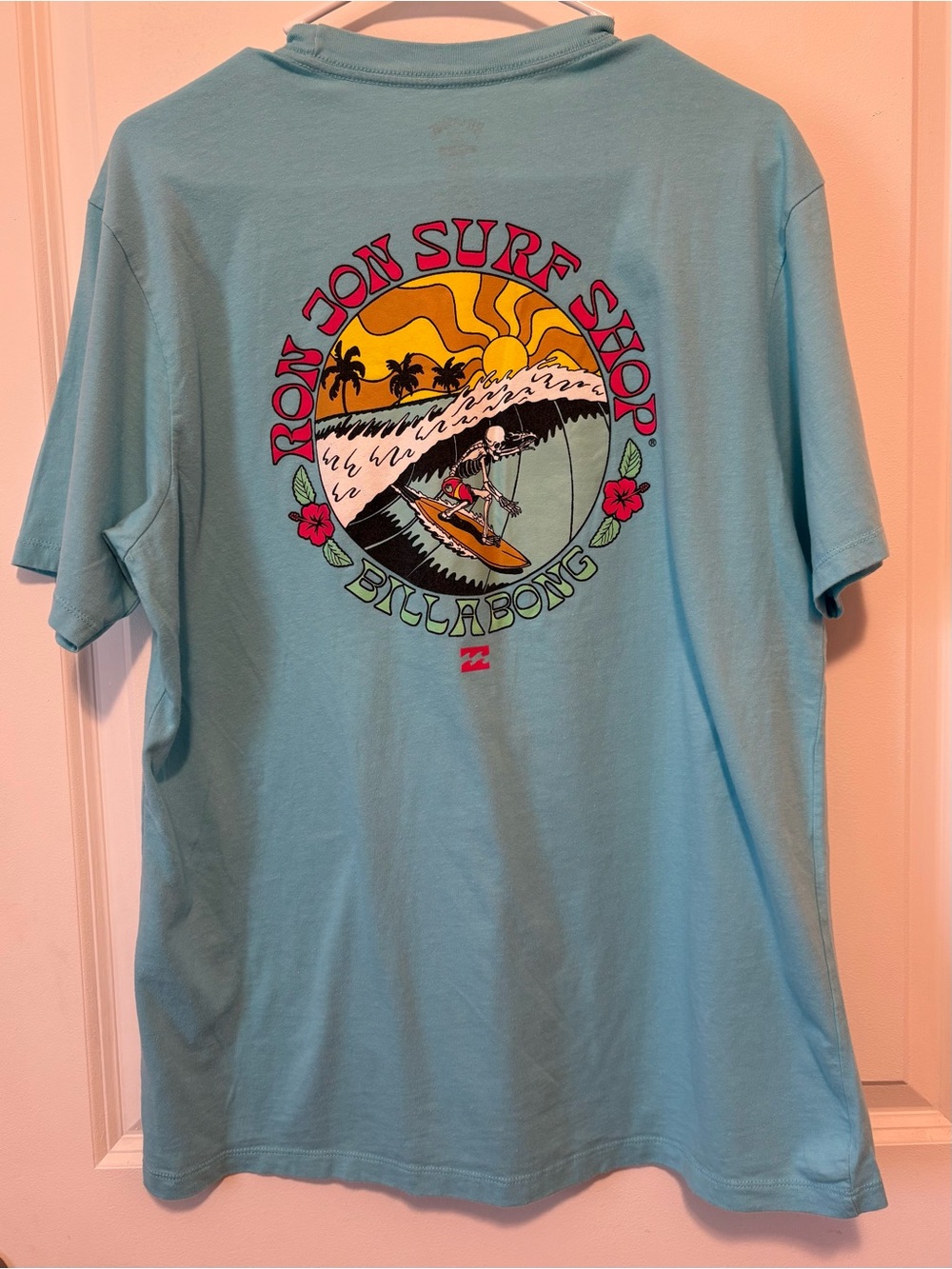 Billabong Light Blue Surf Graphic Short Sleeve Tee